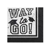 White Graduation Beverage Napkins